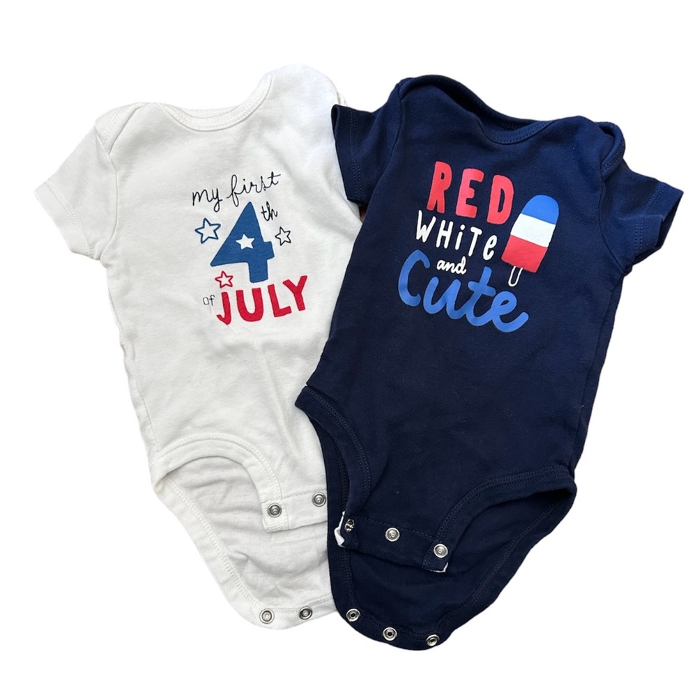 3m Patriotic 4th of July Baby Onesie Bundle Carters Set Lot 0-3m 0-3 m mo month